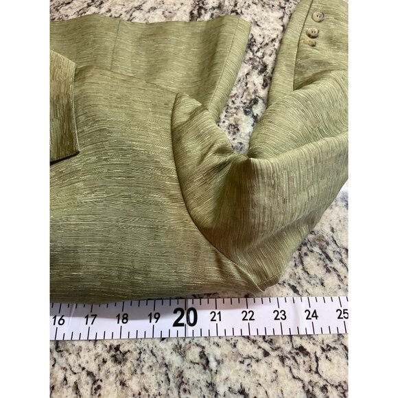 Vera Cristina Womens Silk Linen Blazer Jacket L Green Corpcore Preppy Minimalist - Picture 5 of 7